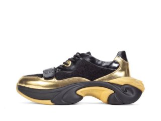 John Fluevog Bonneville - Gold/Black | Mesh Lace-Up Sneakers  John Fluevog Bonneville - Gold/Black | Mesh Lace-Up Sneakers
