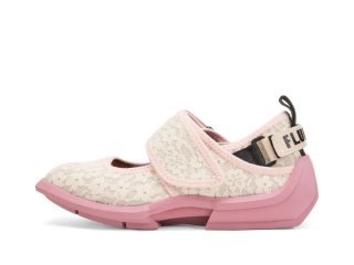 John Fluevog Blair - Pink/Cream Vegan | Velcro Mary Jane Shoes  John Fluevog Blair - Pink/Cream Vegan | Velcro Mary Jane Shoes