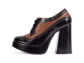 John Fluevog Meraki - Black/Brown | Brogue Platform Heels  John Fluevog Meraki - Black/Brown | Brogue Platform Heels