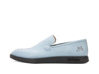 John Fluevog Dapper - Blue | Loafers with Stitching Pattern  John Fluevog Dapper - Blue | Loafers with Stitching Pattern