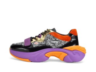 John Fluevog Bonneville - Purple/Orange | Mesh Lace-Up Sneakers  John Fluevog Bonneville - Purple/Orange | Mesh Lace-Up Sneakers