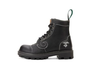John Fluevog Derby Swirl (6 Eye) - Black Vegan | Classic Derby Boots  John Fluevog Derby Swirl (6 Eye) - Black Vegan | Classic Derby Boots