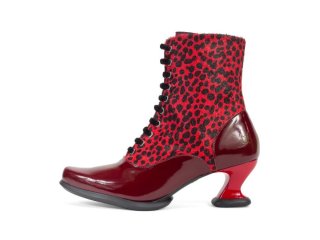 John Fluevog Amrita - Red | Lace-Up Mid-Calf Boots  John Fluevog Amrita - Red | Lace-Up Mid-Calf Boots
